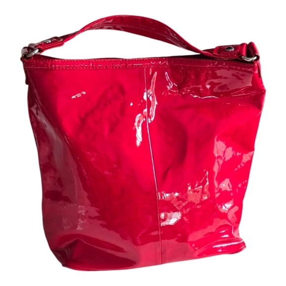 Marc Jacobs Tote Handbag Womens Enamel Pink Silver Hardware Logo Large - Picture 3 of 16